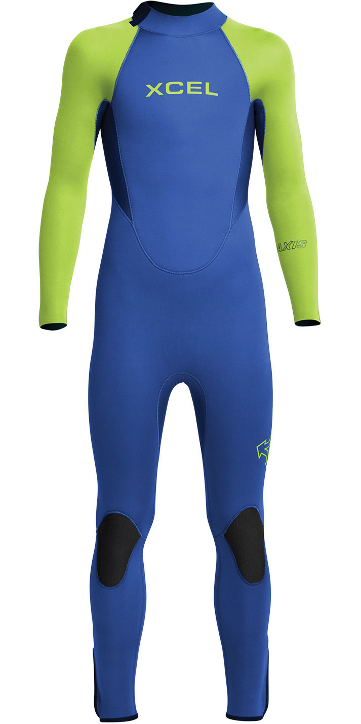 2023 Xcel Junior Axis 4/3mm Back Zip Wetsuit KN43AXG0F - Blue